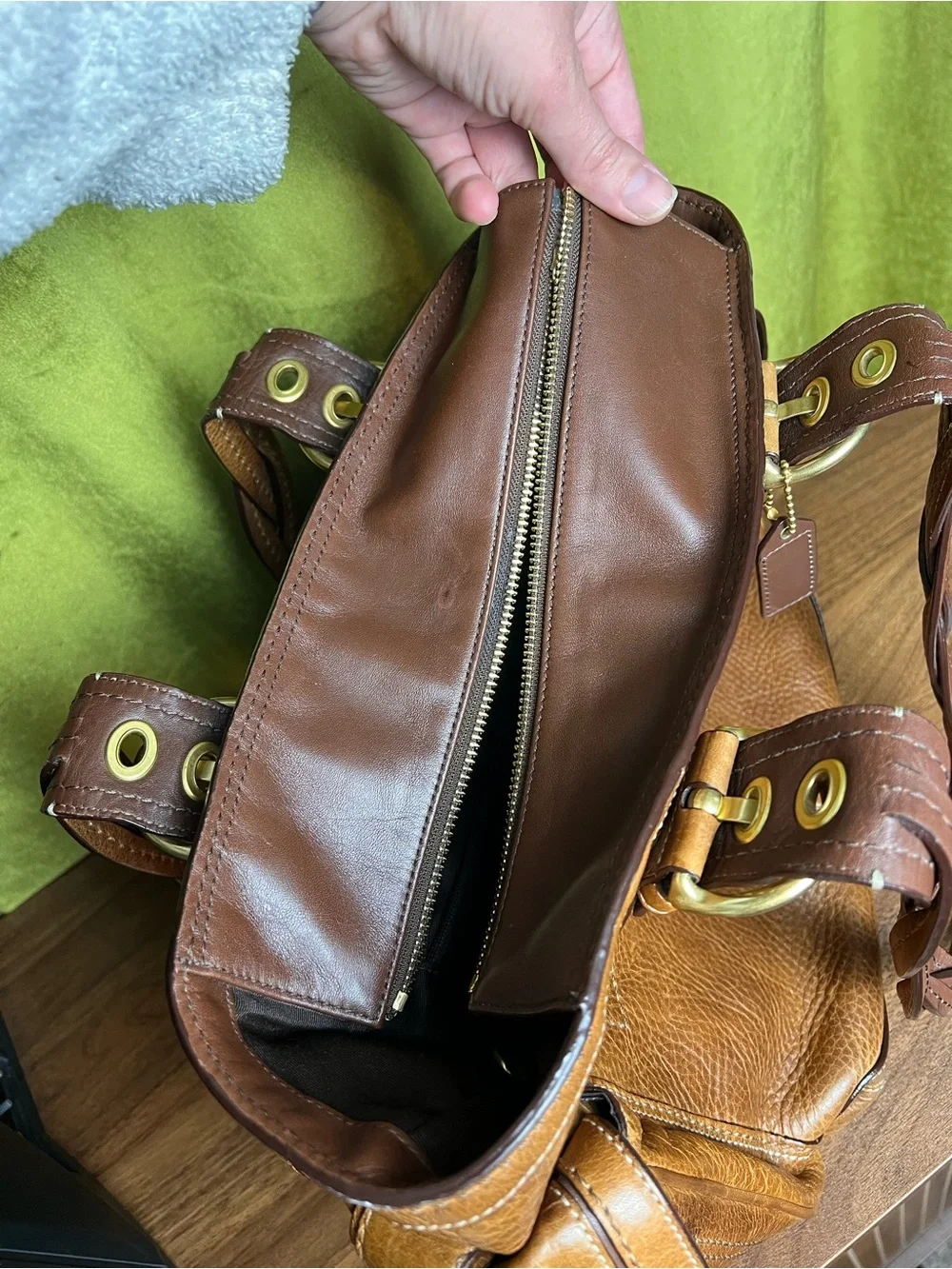 Vintage •COACH• Soho Braided Large Leather Tobacco Tote Y2K 2006 Style-10049